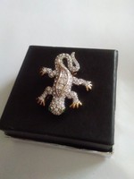Salamander pendant + brooch