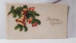 Régi üdvözlő kártya "Boldog újévet" üdvözlőlap, levelezőlap, képeslap 1936