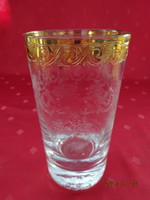 Mintás vizes pohár arany szegéllyel, magassága 14 cm. Vanneki!