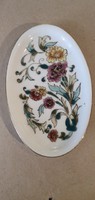 Zsolnay porcelán tányér, mérete: 11x7 cm, díszes darab
