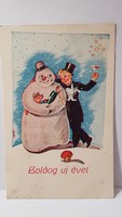Régi képeslap "Boldog Új évet" üdvözlőlap, levelezőlap 1939