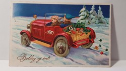 Régi képeslap "Boldog Új évet" üdvözlőlap, levelezőlap 1940