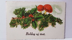 Régi képeslap "Boldog Újévet" üdvözlőlap, levelezőlap 1941