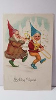 Régi képeslap "Boldog Újévet" üdvözlőlap, levelezőlap 1931
