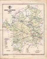 Békés vármegye térkép 1896 (3), lexikon melléklet, Gönczy Pál, 23 x 29 cm, megye, Posner Károly