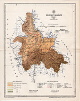 Brassó vármegye térkép 1896 (4), lexikon melléklet, Gönczy Pál, 23 x 29 cm, megye, Posner Károly