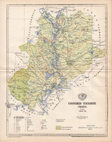 Csongrád vármegye térkép 1896 (5), lexikon melléklet, Gönczy Pál, 23 x 29 cm, megye, Posner Károly