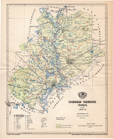 Csongrád vármegye térkép 1893 (1), lexikon melléklet, Gönczy Pál, 23 x 29 cm, megye, Posner Károly