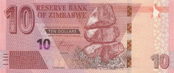 Zimbabwe 10 dollár, 2020, UNC bankjegy