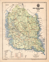 Bács - Bodrog vármegye térkép 1893 (1), lexikon melléklet, Gönczy Pál, 23 x 29 cm, megye, Posner K.