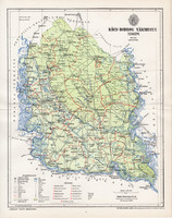 Bács - Bodrog vármegye térkép 1895 (3), lexikon melléklet, Gönczy Pál, 23 x 30 cm, megye, Posner K.