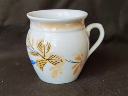 Antik biedermeier kézzel festett pocakos porcelán bögre