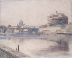 Koszkol Jenő (1868-1935): A római Castel Saint'Angelo látképe