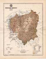 Háromszék vármegye térkép 1894 (4), lexikon melléklet, Gönczy Pál, 23 x 30 cm, megye, Posner Károly