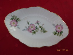 English porcelain centerpiece with pink flower and gold border. There are some!