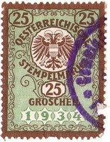 Ausztria adó- és illetékbélyeg 1934