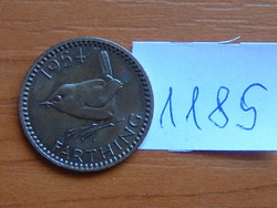 ANGOL ANGLIA FARTHING 1954 Queen Elizabeth II, Ökörszem #1185