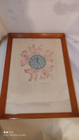Abraham Raphael marked colored etching framed from 1974