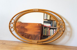 Ovális rattan tükör (álló) - naturális, természetes hatású dekoráció