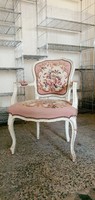 Barokk karfás szék, gobelines kárpittal