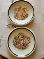 Kahla porcelán mese tányér párban Hófehérke és a hét törpe, Jancsi és Juliska