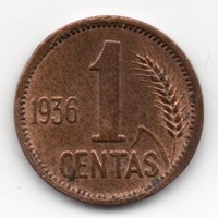 Litvánia 1 litván centas, aUNC