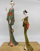 Japán Kínai Gésa élethű szobor art deco dizájn, Kína Japán Ázsia 'Gleneagles Studio" Kézzel festett