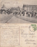 Románia Nagyvárad Kis híd a Szent László térrel 1914 RK MET . középen törve