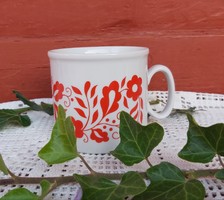 Rare zsolnay red patterned mug, nostalgia piece, cocoa mug