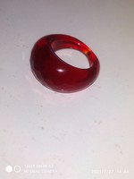 Mesés karneol színű üveg gyűrű 17.8mm (56)