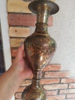 Richly engraved large copper vase 36 cm