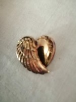 925-ös aranyozott ezüst angyalszárny szív medál