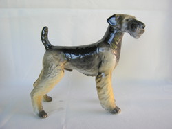Hollóházi porcelán nagyobb méretű foxterrier kutya