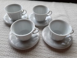 Hollóházi fehér teás csészék aljjal 4 db