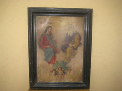 Old holy picture 34 x 51 cm + frame