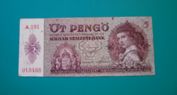 5 Pengő  bankjegy - 1939