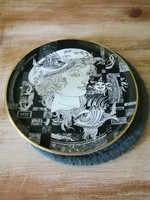 Hollóházi Szász Endre porcelán tányér,20 cm,Adria