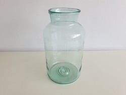 Antik fújt befőttes üveg 6 literes régi huta üveg 33 cm vintage hutaüveg