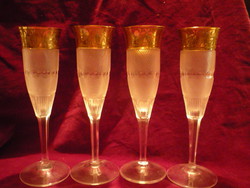 4 db. aranyozott peremű pezsgős pohár 2107 29