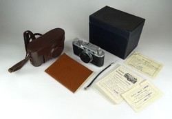 1F464 Régi ZORKIJ fényképezőgép bőr tokjában dobozában és leírással 1955