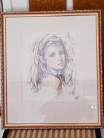Fiatal lány portréja -  belga litográfia
