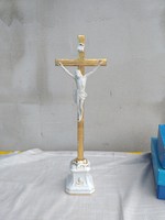 Antique porcelain crucifix with skull
