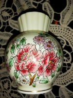 Zsolnay kézzel festett virágos pocakos váza