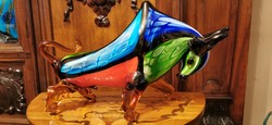 Gyűjteményből kínálom megvételre: Különleges muranói üveg bika műalkotás