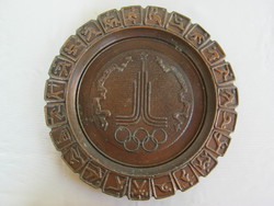 Olimpiai emlék XXII. nyári olimpia 1980. Moszkva fém fali tál