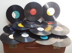 Retro dekoráció hanglemez régi bakelit lemezek dekorációnak 45 db