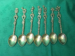 Florentine, silver-plated, flower-patterned spoons, 7pcs.