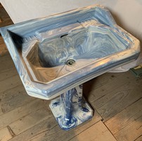 Antik vintage loft mosdókagyló mosdó lábon konzol márvány hatású