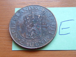 HOLLAND INDIA 2-1/2 2,5 CENT 1945 (Pa+P) Philadelphia Mint, Bronz, 31 mm #E