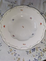 2 db Zsolnay tollazott porcelán virágmintás mély tányér